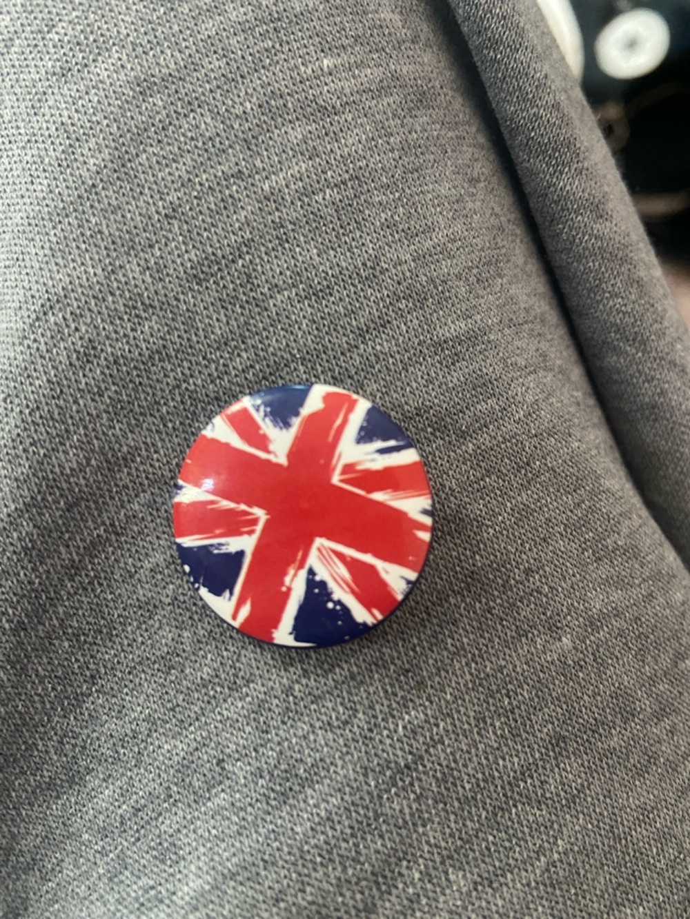 1” union jack button pin